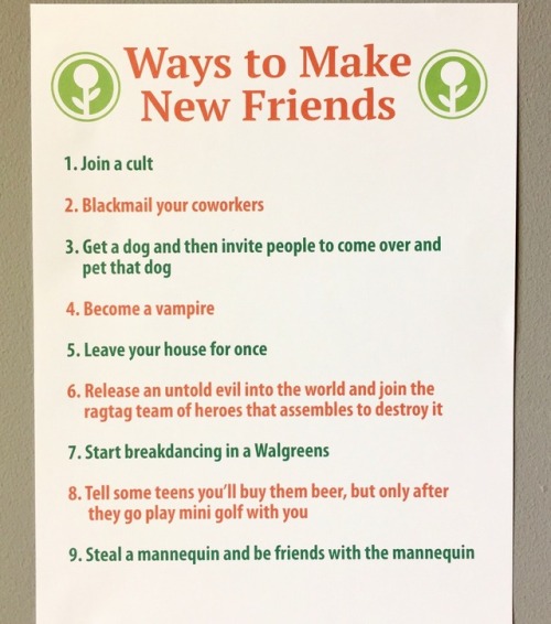 obviousplant:Ways to make new friends.