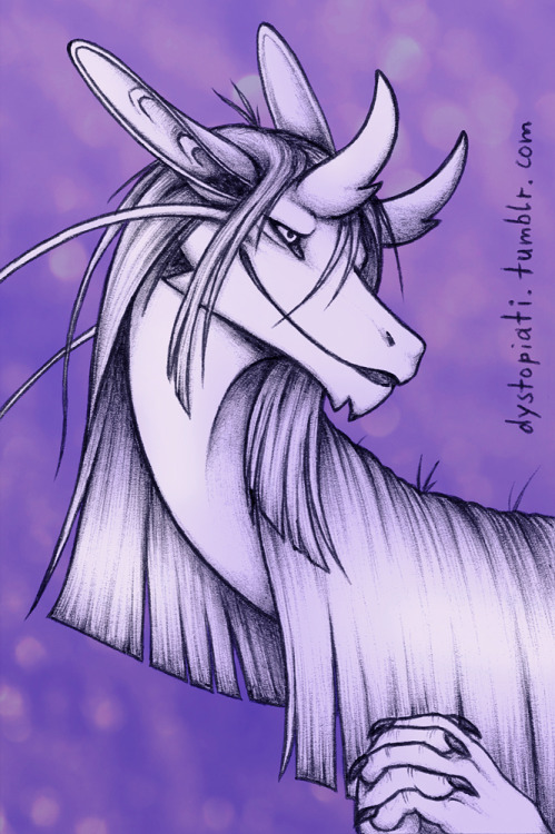 A portrait of a random Veilspun dragon drawn in ballpoint pen with a digital background.I like the V