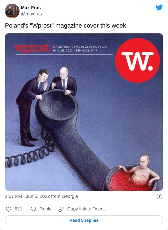 Poland's "Wprost" magazine cover this week pic.twitter.com/kg7RBZWTeY — Max Fras (@maxfras) June 5, 2022