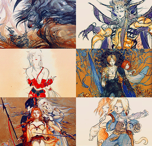 spearmintadnade:  [Final Fantasy Meme] One artist: ↳ Yoshitaka Amano 