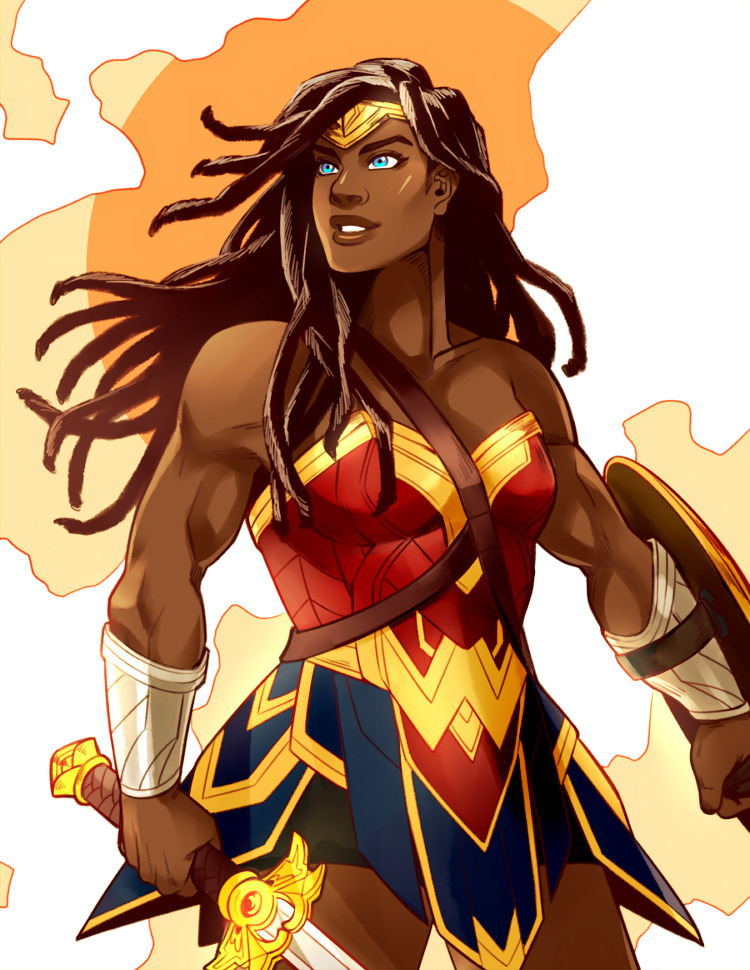 xuunies: suuuper self-indulgent drawing of my OC Astra being Wonder Woman very proud