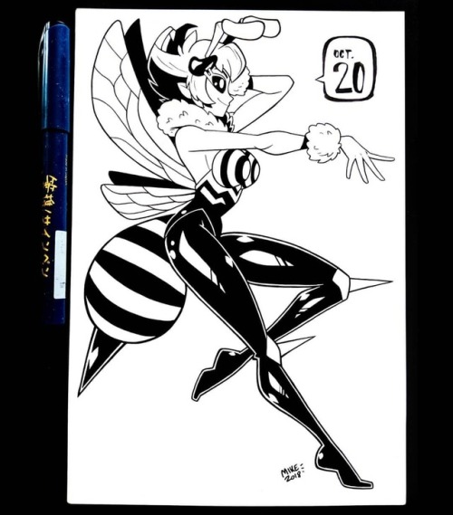 Q-Bee for #Inktober day 20! 2/3rds of the way through now! 