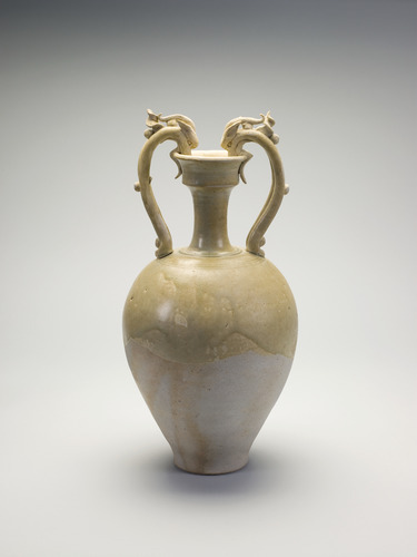slam-asian: Amphora with Dished Mouth and Two Dragon Handles, Chinese, late 7th–early 8th century, S