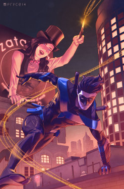 Nightwing and Zatanna by Pryce14 