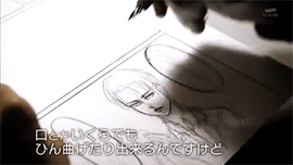  Isayama Hajime inking his chapter 52 manuscript + the finished page (Via MangaStream)