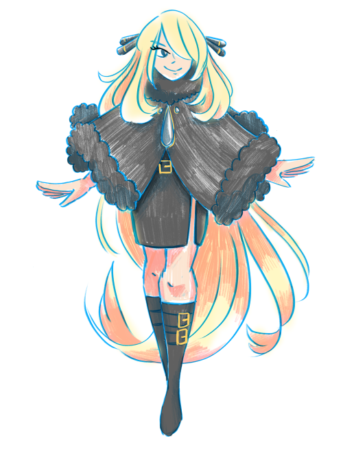 seadolph: doodle of cynthia in another outfit. borrowed from that new feh character, i thought the f