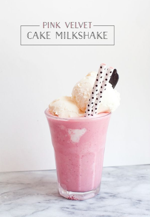 guardians-of-the-food:Pink Velvet Cake Milkshake