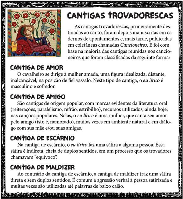 É possível encontrar características das cantigas do trovadorismo