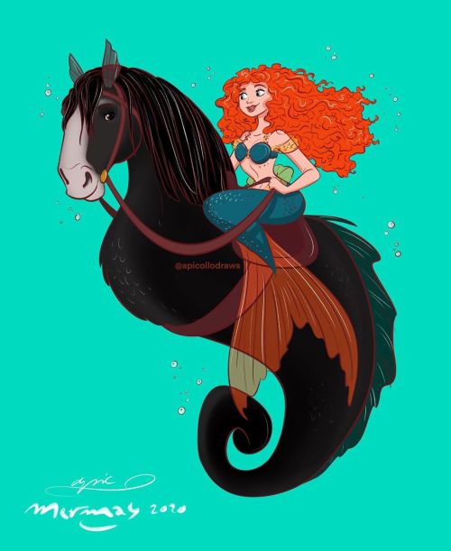 thecollectibles:Mermay 2020 - Disney Princesses by Alex Pick