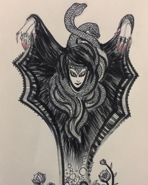 Snakes and Bats ~ Drawing in my sketchbook is art therapy for me. A way to deal with daily stress an