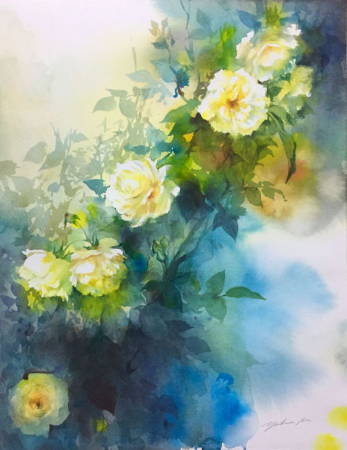 夜明け (Dawn) Nob.03.2017 watercolor size:318*410mm (F6) paper:water ford white (細目・300g/m2)