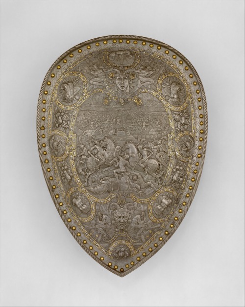 its-caesar-bitch: via-appia: Shield of Henry II of France (reigned 1547–59). The battle scene 