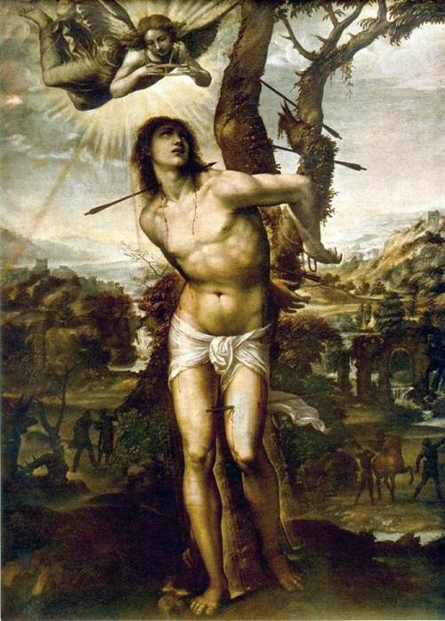 scent-of-art:  Subjects in Art: St. Sebastian  Saint Sebastian was an early Christian saint and martyr. According to Christian belief, he was killed during the Roman emperor Diocletian’s persecution of Christians. He is commonly depicted in art and