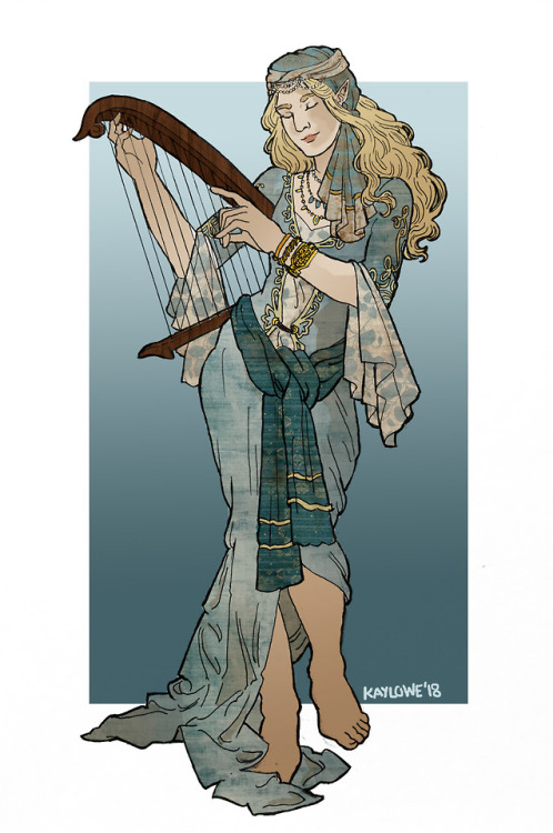 stripedroseandsketchpads: Finrod the Bard, colored version Seguir leyendo