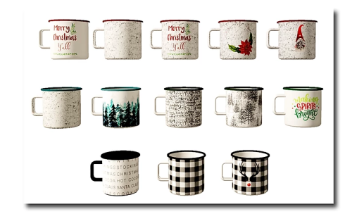 TS4: Christmas mugs by MsTeaQueenAfter hours of shopping or while shopping on line relax with you fa