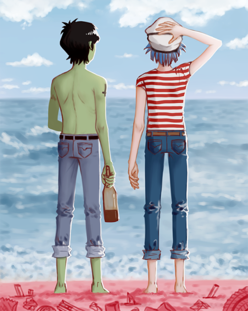 dreaming-powder:i wanted to draw something from plastic beach but i couldn’t think of what, so