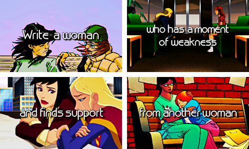 fanbingblink:  You know what you should do instead of just writing a woman who fights