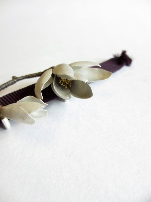 Mokuren (lily magnolia) obidome brooch, by Shota Suzuki. I love magnolia, they herald spring and alw