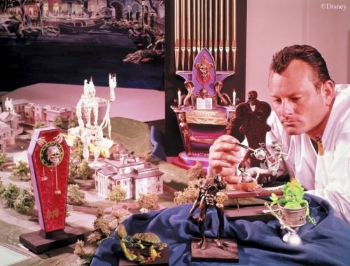 happiestsiteonearth:Rolly Crump works on models for the never realised ‘Museum of the Weird’ secti