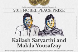 thisistheverge:  At 17, Malala becomes the youngest Nobel Peace Prize winner in history  Kailash Satyarthi and 17-year-old Malala Yousafzay have won this year’s Nobel Peace Prize “for their struggle against the suppression of children and young people