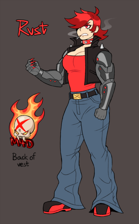 drakdrawings:I’m gonna be playing Rust in a sci-fi campaignShe’s a space pirate… assassin… cyborg. I