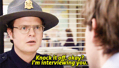 jakeperaltz:  So, yesterday Dwight found half a joint in the parking lot, which