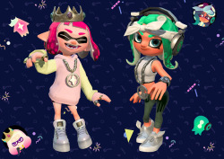 splatoonus:  We’ve received more detail on the Pearl and Marina figures known as amiibo, launching July 13:Apparently, by using these amiibo, you can unlock and wear Pearl and Marina’s signature outfits from the Octo Expansion, and take photos atop