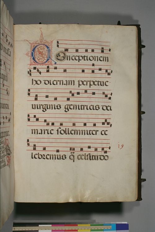 cantusilluminatus:Part 1 of 2.15th century Italian antiphonal in diced russia leather, s. XVIII (?),