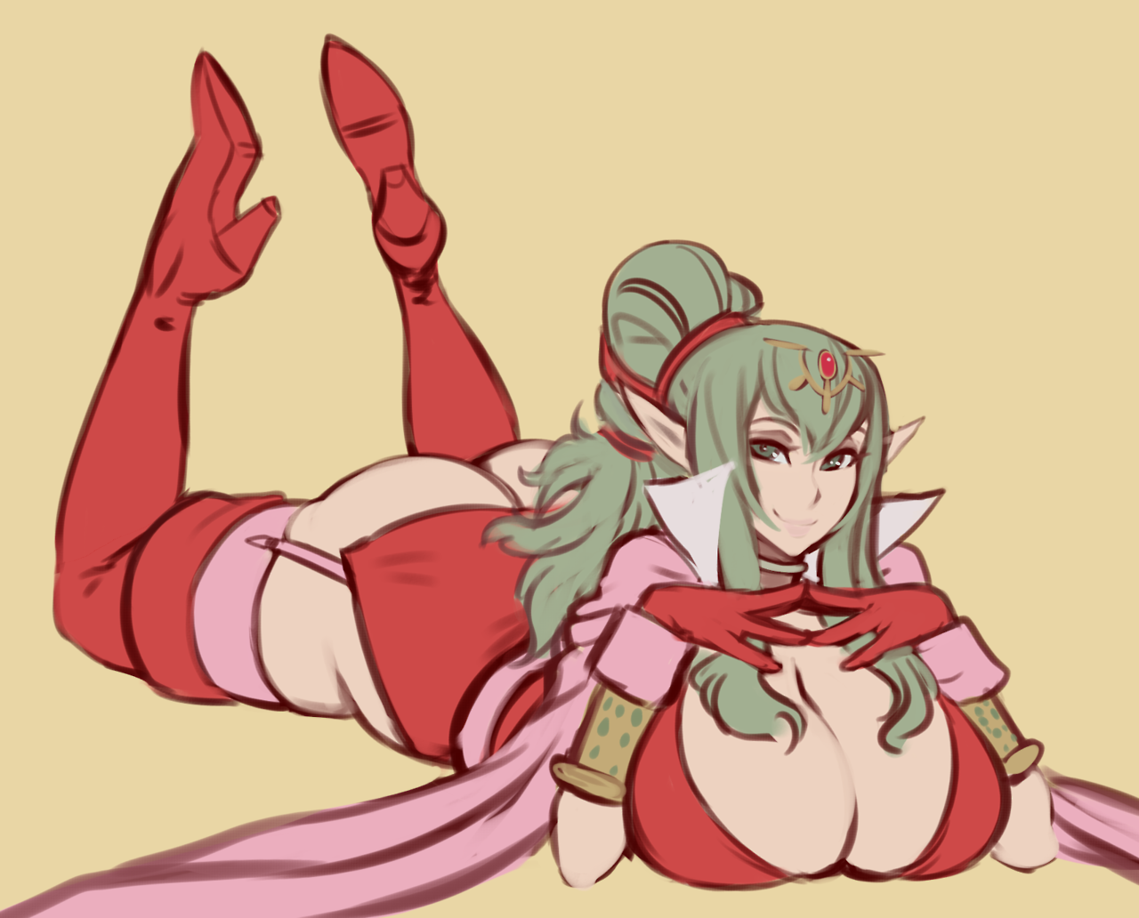 therealfunk: Some leftover patreon doodles of mama Kat and a big boob Tiki.  Twitter