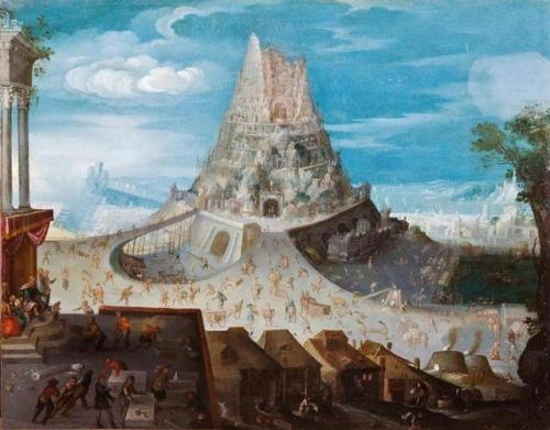 Follower of Hendrick van Cleve III, The Tower of Babel, c. 1600, oil on copper, 33 x 43 cm., Lawrenc