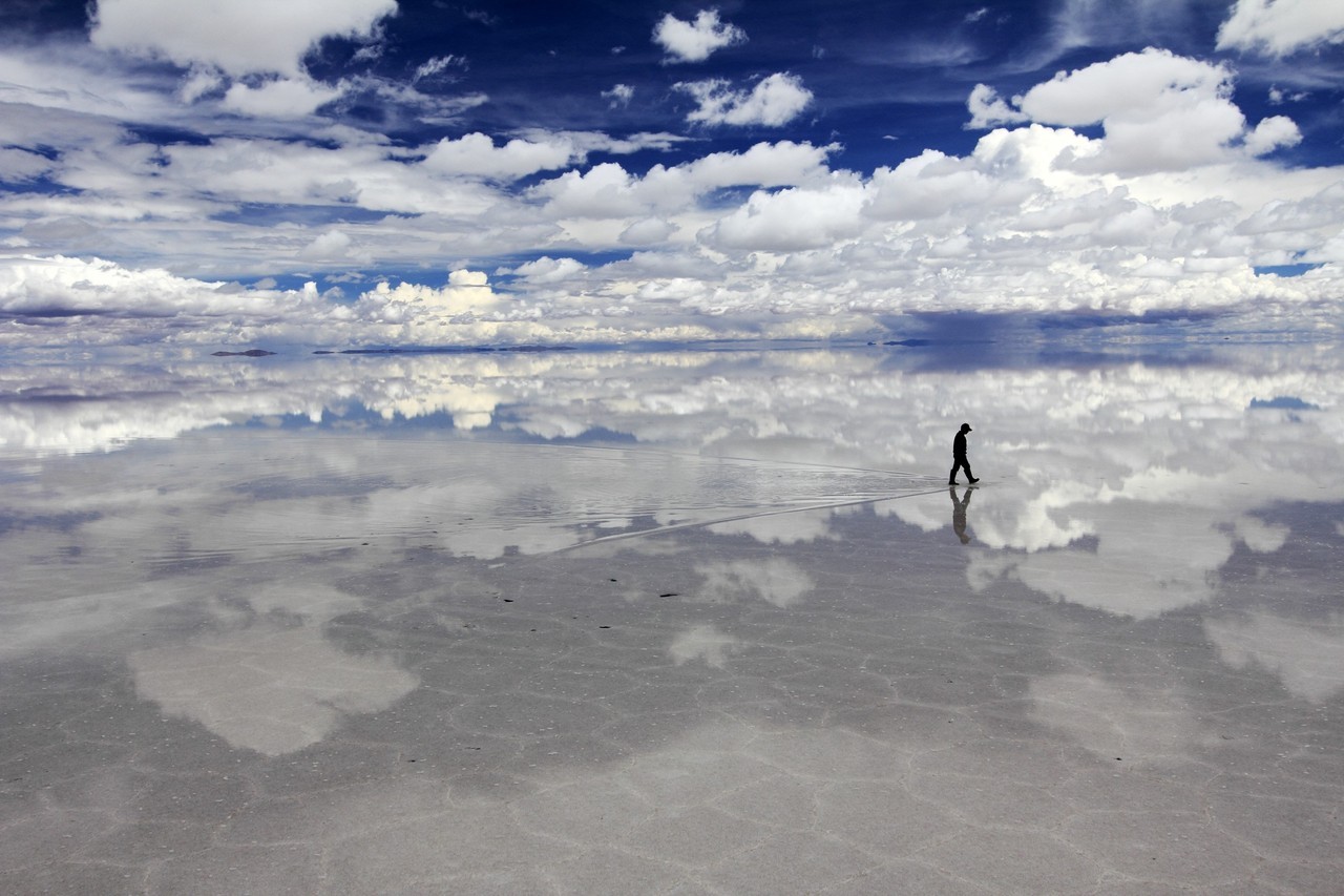 the-wolf-and-moon:Bulgaria Salt Flats, Where You Can Walk On The Sky