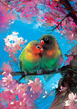 awesomedigitalart:  Lovebird by LimKis  