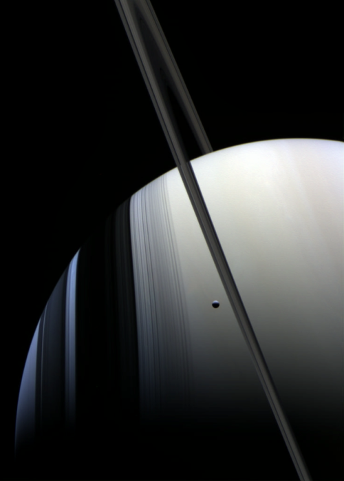 Saturn and TethysImage: NASA/JPL/Solaris