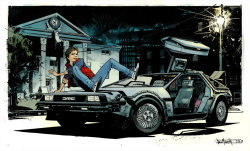 xombiedirge:  DeLorean Pinup by Sean Gordon Murphy / Website &amp; Mike Spicer