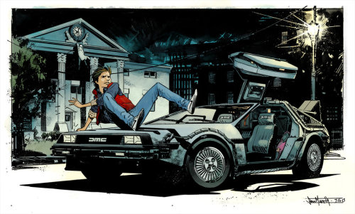 xombiedirge:  DeLorean Pinup by Sean Gordon Murphy / Website & Mike Spicer