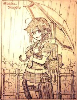 shamoing:  Twitter / sakino_shingetu: 「雨は、いつか止むさ」雨の日の時雨さんです