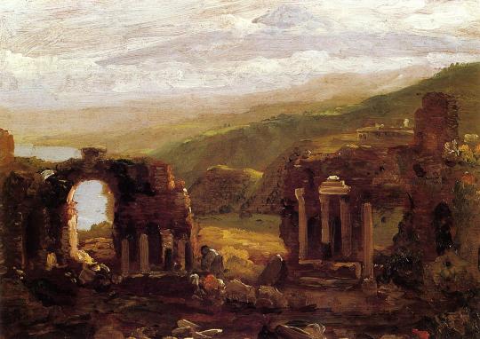 The Ruins of Taormina, 1842, Thomas Cole https://www.wikiart.org/en/thomas-cole/the-ruins-of-taormina-1842
