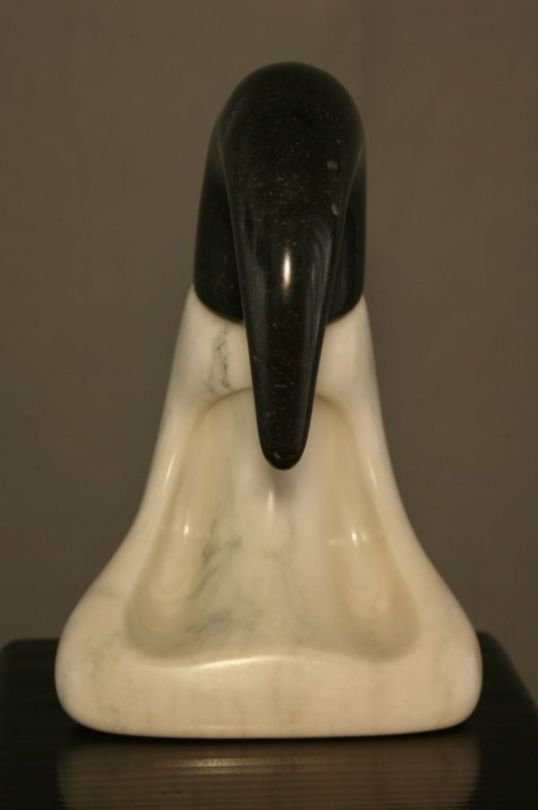 A sculpture titled Talon (Abstract Carved Black and White sculpture) by sculptor Denis Yanashot. In a medium of Danby White, Champlain Black Marble. #artist#sculpture#sculptor#art#fineart#Denis Yanashot#Marble#stone#limited edition