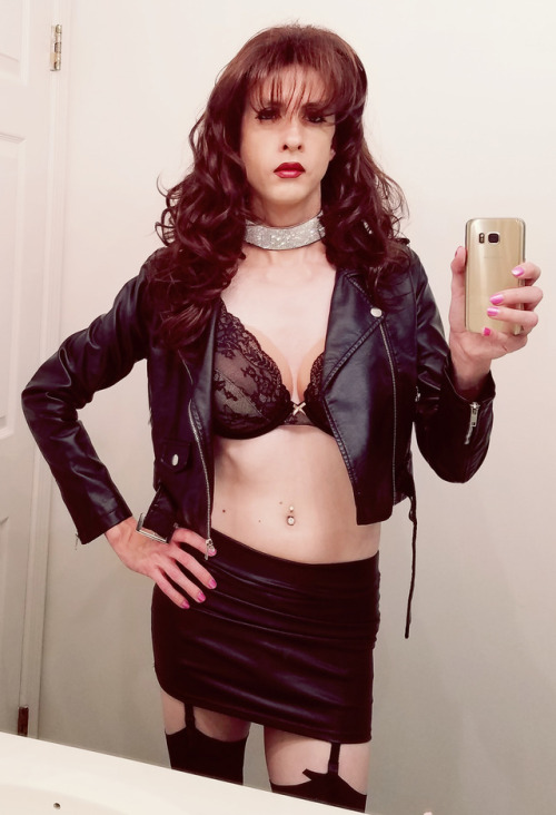 Sissy Erica in my typical slutty attire heading out for the night.