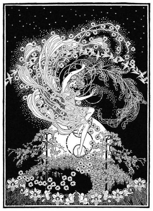 “When buds are breaking and birds singing merrily, dance with me.”  Portrait illust