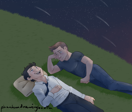 phantomdrawingbooth: Had to draw this adorable moment from the first fic (My Sun and Stars) in the T