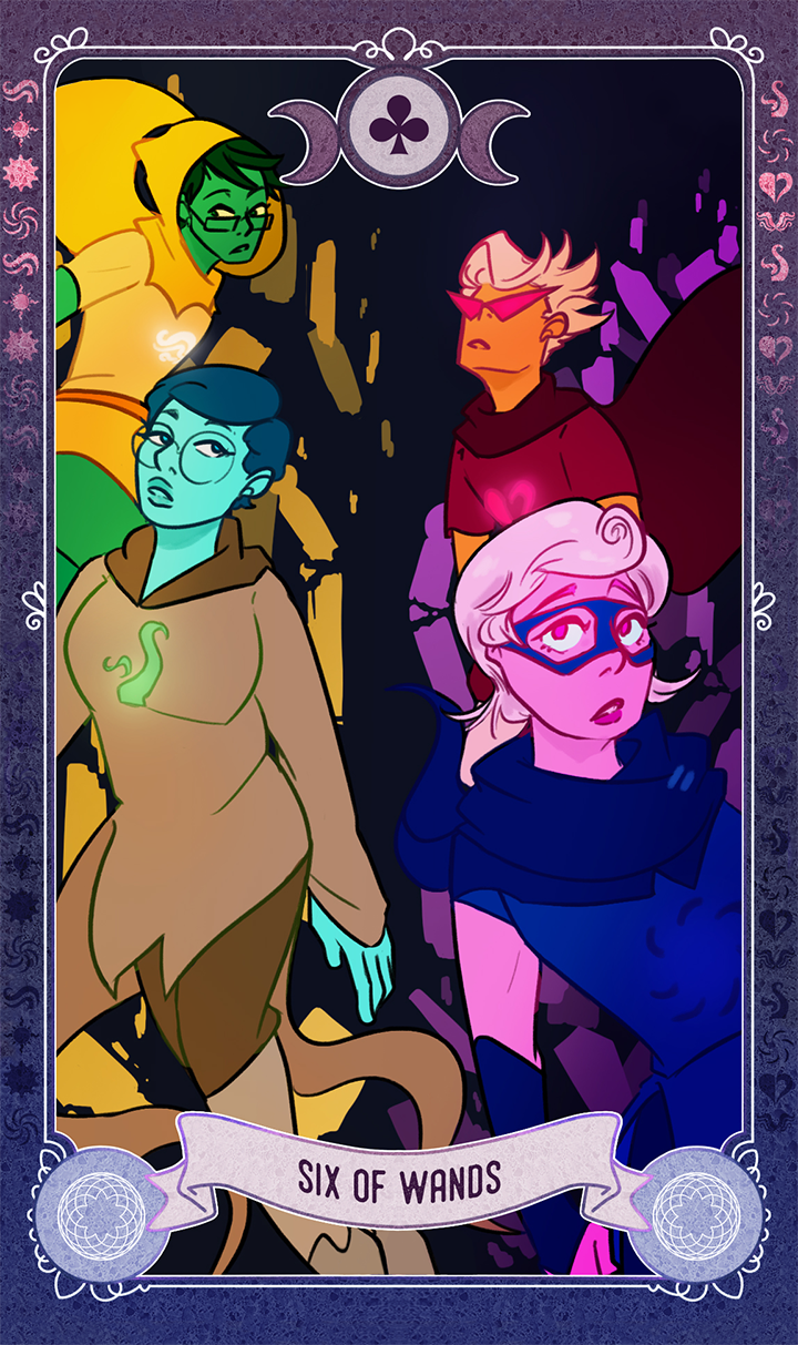 act6tarotproject: THE ACT 6 TAROT ANTHOLOGY: THE MINOR DECK (SIXES) Six of Wands