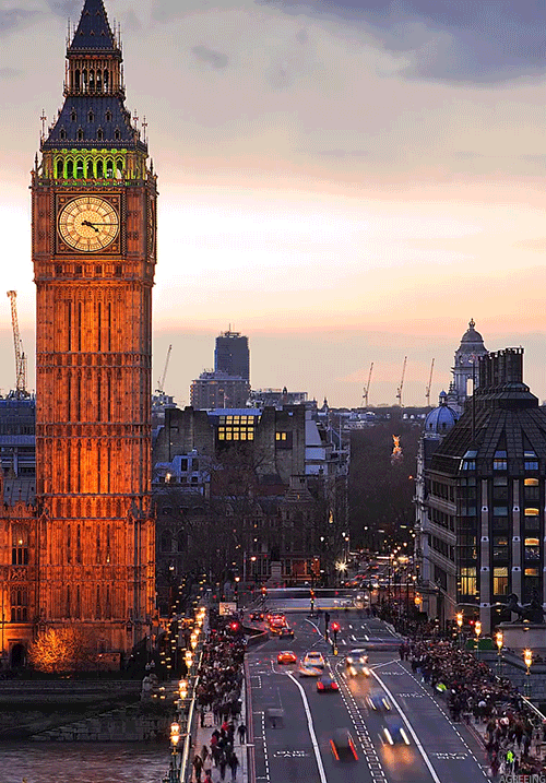 natgeotravel:  Evening falls on London streets. 