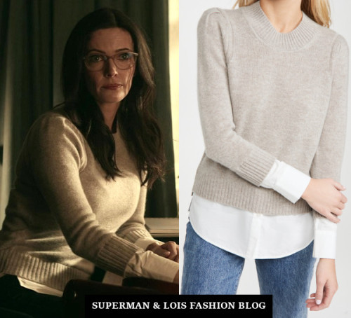 Who: Elizabeth Tulloch as Lois LaneWhat: Brochu Walker Eton Layered Looker Crewneck Sweater - $388.0