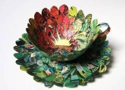 asylum-art-2:  Artist Cecilia   Levy repurposes vintage books as exquisite paper cups &amp; bowls                                                                                    Artists and designers are finding