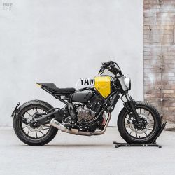 bike-exif:  @hookieco were asked to build a ‘playful, sporty and classic’ Yamaha XSR700… but they opted for ‘modern’ instead. This lemon fresh scrambler is the result. . Find out more about ‘Grasshopper’ at http://www.bikeexif.com/custom-xsr700-yard-built