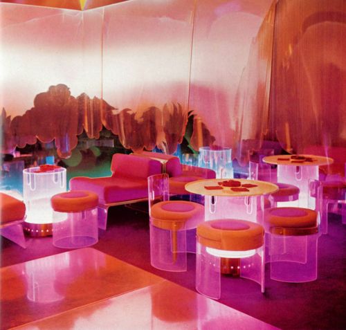 wtxch:Nightclub Il Grifoncino, 1968. Bozen, Italy. Interior design by Cesare Casati, Gino Marotta &a