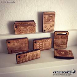 cremacaffe:  Family photo :) • • • Find them all at:http://cremacaffedesign.com/keychains-miniatures/ • • • #ghettoblaster #boombox #Electribe #akai #mpc #vinylplayer #turntable #op1 #synth #music #musicgear #electronicMusic #gameboy #nintendo