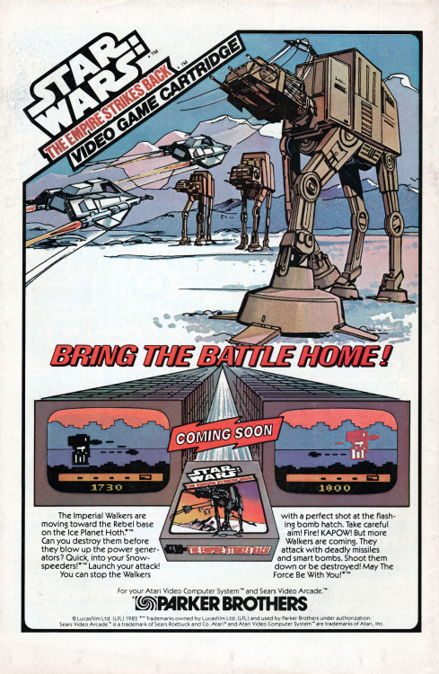 gameraboy2:Star Wars: The Empire Strikes Back for the Atari 2600 by Parker Brothers, 1982 ad