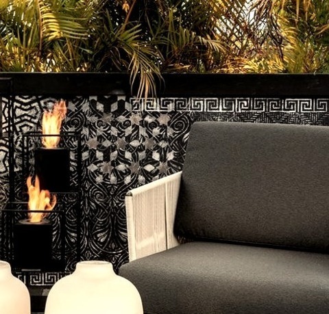 Industrial Deck - RooftopAn Illustration Of A Sizable Rooftop Deck With A Fireplace And A Pergola